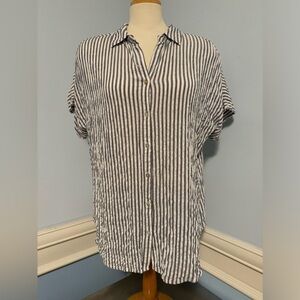 Jane and Delancey - striped waffle weave loose fit shirt